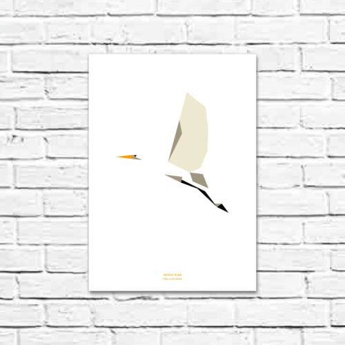 Ardea alba A3 poster