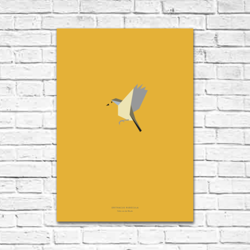 Erithacus rubecula A2 poster