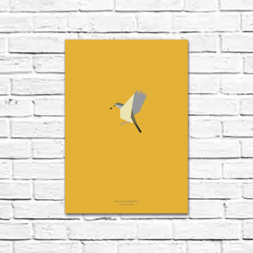 Erithacus rubecula A3 poster