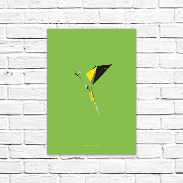 Psittacula krameri A3 poster