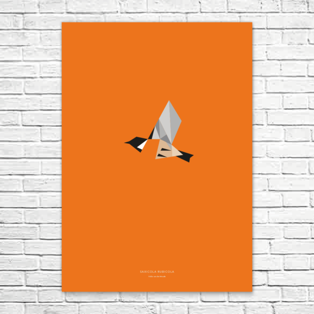 Saxicola rubicola A1 poster
