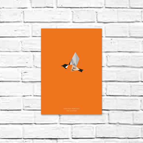 Saxicola rubicola A4 poster