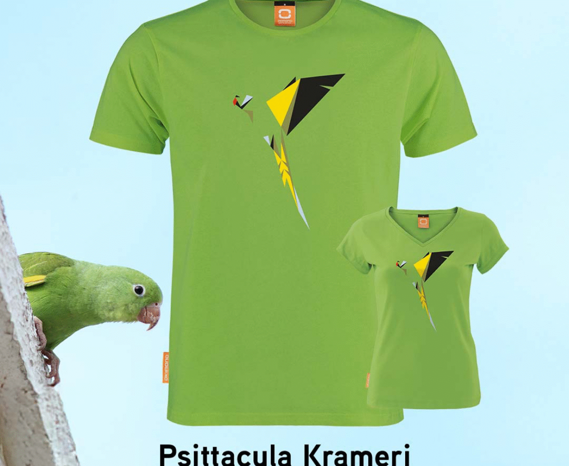 T-shirt Okimono Psittacula krameri
